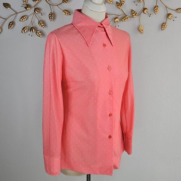 Vintage Jantzen Polka-Dot Shirt Size Medium - Picture 4 of 8
